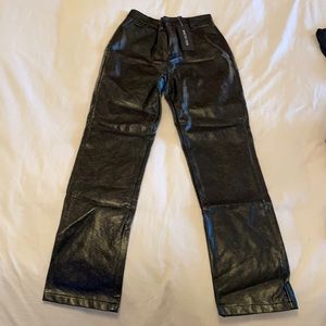 Faux leather pants
